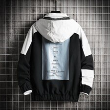 2021秋季新日系大码男印花撞色拼接连帽潮宽松夹克外套J6005-P85，男装夹克，电商A001