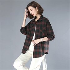 2021年春季时尚潮流舒适休闲衬衫排多扣长袖优雅，女装衬衫，小林双子