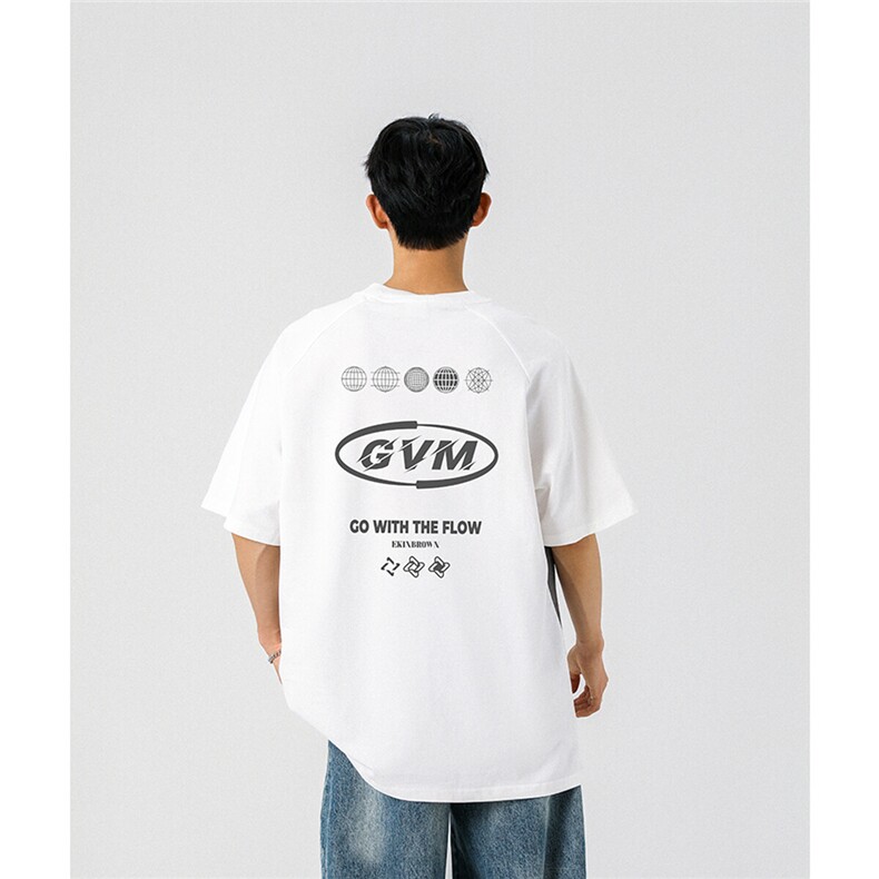 领口拉链拼接设计大码M-5XL印花短袖T恤男：棉DX78024P50控78图片