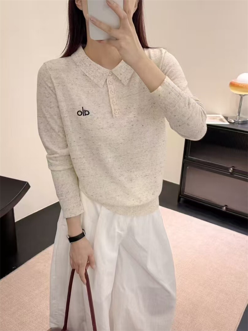 2025年秋季新款polo领长袖时尚百搭，女装针织衫/毛衣，羿纯羊绒