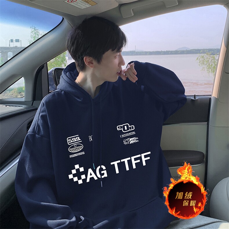 抖音得物供货可提供视频秋冬重磅美式宽松连帽卫衣DL2086,男装卫衣,电商A486