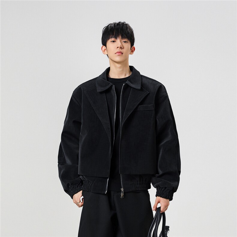 秋冬新款拼接结构皮衣夹克JK935-P95控158，男装夹克，电商A072