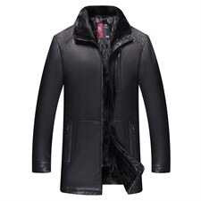 AL7177男式冬季头层山羊皮水貂内胆派克服皮衣男夹克P2000，男装皮衣，电商B360