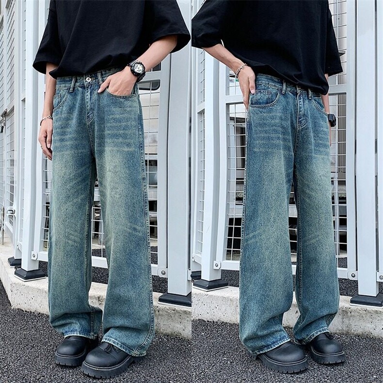 DCS911-P48美式cleanfit休闲直筒阔腿牛仔裤男复古vintage宽松裤,男装牛仔裤,星座603-2