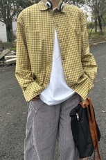 春季长袖休闲衬衣外套男休闲日系复古格子衬衫CS281-P40，男装衬衫，星座301C-5