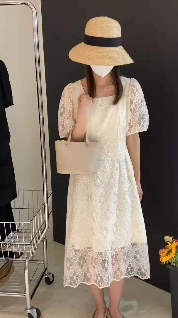 好看的蕾丝收腰连衣群重工，其它，欧妮卡蒂蔓