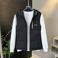 连帽刺绣棉马甲轻奢拼色潮流休闲坎肩加厚保暖313B-WB2517-P75，男装棉衣，星座313B