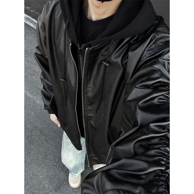 美式pu皮假两件夹克外套男 CP112-特p95图片