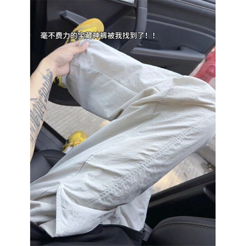 夏季薄款透气网孔速干裤男女直筒显瘦百搭凉感休闲裤子 K615图片
