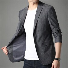 YL111男士2023年春季新款长袖修身免烫潮流西服小西装便服外P168图片