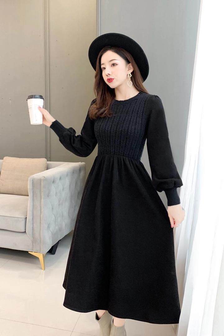拼接针织连衣裙，女装连衣裙，琳涵衣秀
