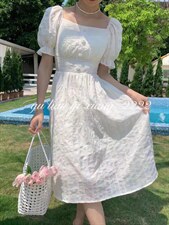 夏季刺绣连衣裙，女装连衣裙，雨恋依香(1F)