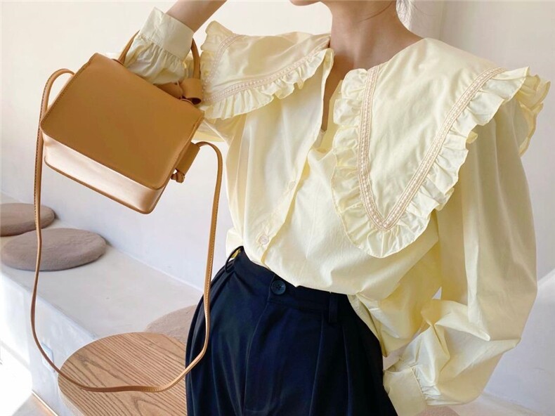 韩版荷叶边衬衫，女装衬衫，Balance Studio