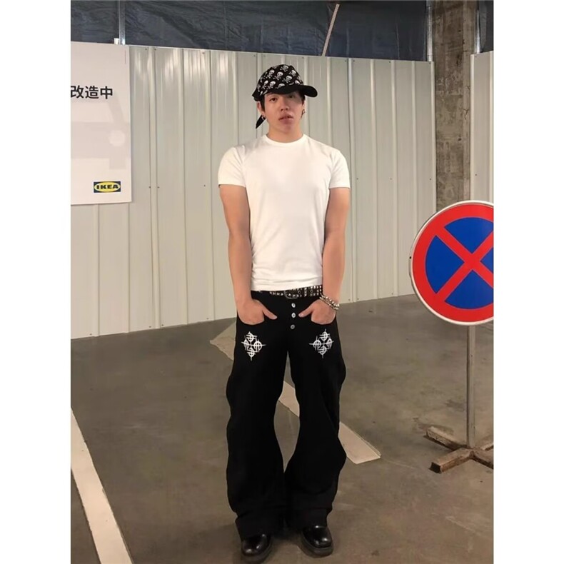 懒新款流行日系百搭牛仔裤ins原宿文艺潮流简约气质时尚NZ3066,男装牛仔裤,星座516A