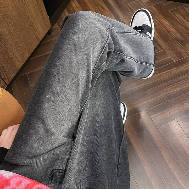 牛仔裤男秋季潮大码休闲裤子高街N197P45图片