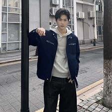 26春装高品质老钱风立领夹克外套男女美式潮牌拉链工装风宽松上衣,男装夹克,电商A486, 26春装高品质老钱风立领夹克外套男女美式潮牌拉链工装风宽松上衣,男装夹克,电商A486,