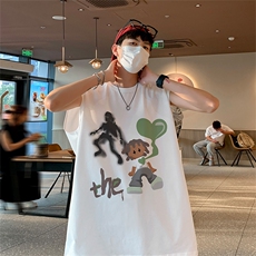 已注册得物直播抖音品质250克重磅纯棉男无袖背心T恤T574P28控39，男装背心/马甲，电商C408(原B339-1)