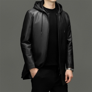 BG-H81008冬季新款男士真皮头层绵羊皮貂皮大衣男装皮风衣水貂胆图片