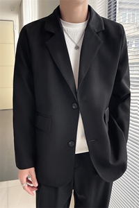 秋季休闲小西服男装外套西服男XF001-P75 控128黑色尺码到4XL图片