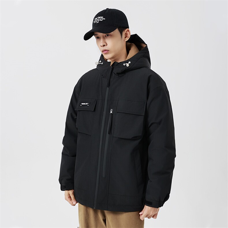 特大码冬潮流胖子连帽保暖加肥加大工装90羽绒服A436-2361-P235,男装羽绒服,电商A436