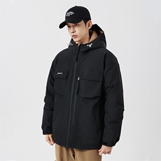 特大码冬潮流胖子连帽保暖加肥加大工装90羽绒服A436-2361-P235，男装羽绒服，电商A436