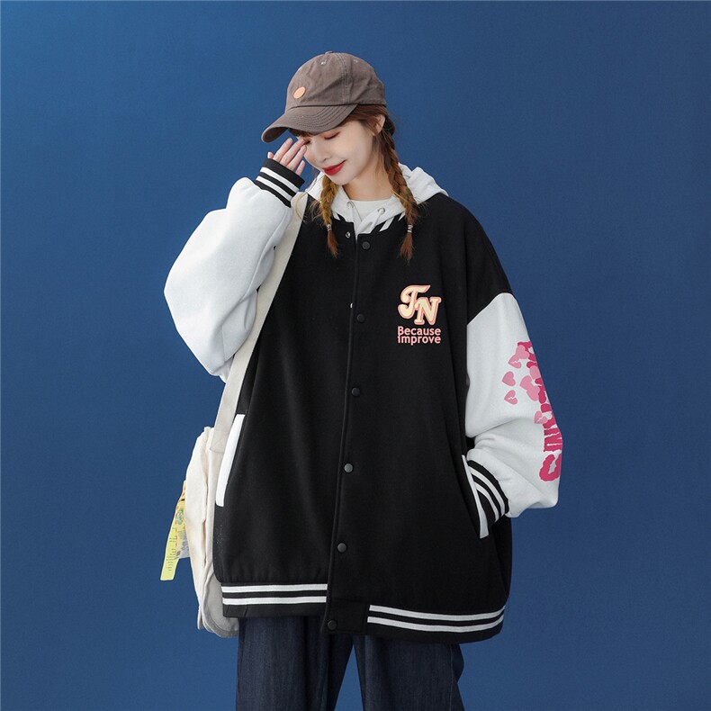 中性风 2023秋季新品港风潮牌印花设计感棒球服夹克G93--p65控88图片
