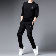 SA9630-2钱塘2020-2中青年男士冬季厚款圆领套装时尚休闲卫衣P137，男装休闲套装，钱塘207-2