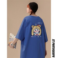 高点击转化中性风港风短袖t恤男纯棉宽松416B-1-DT229-P25限39，男装T恤，星座416B-1