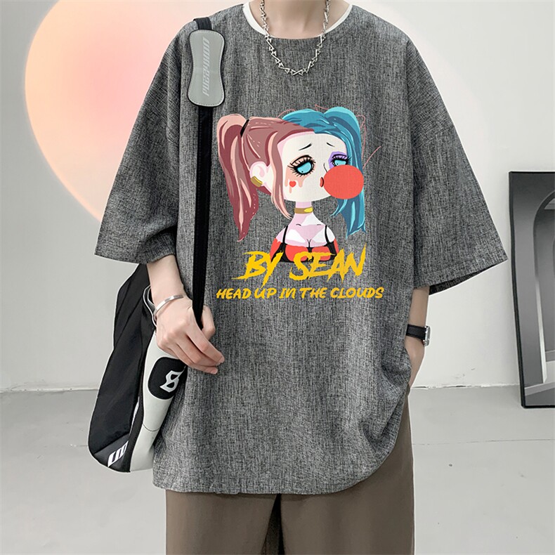风复古亚麻短袖男棉麻t恤男半袖 ZT71298-P35图片