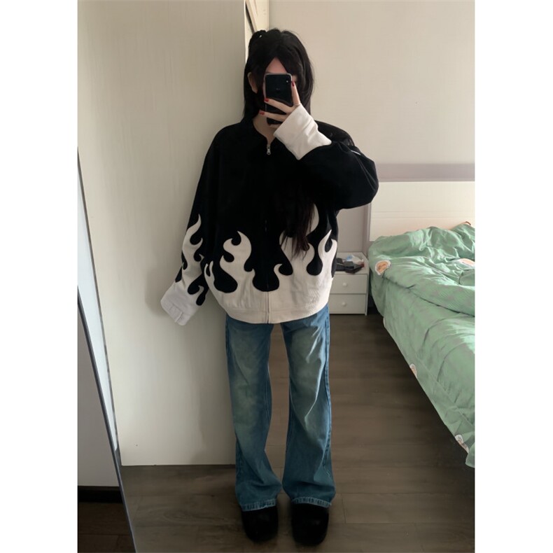 【有货】火焰灯芯绒外套男女款高级感美式休闲夹克JK7801HH-特P70,男装夹克,星座1007（原301D）