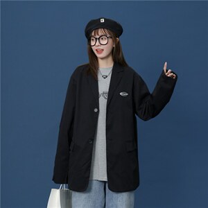 中性秋装新款宽松百搭休闲翻领西服小西装外套上衣XF52P75,男装西服套装,电商D325