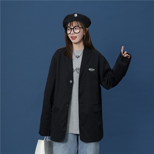 中性 秋装新款宽松百搭休闲翻领西服小西装外套上衣XF52 P75图片