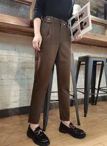 新款时尚女人味毛呢料裤百搭M一XXL,其它,简 影