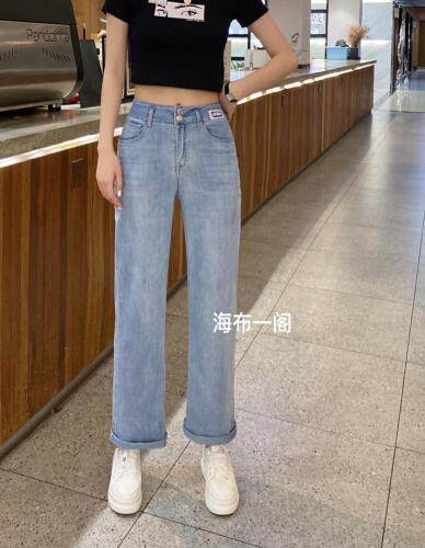 百搭阔腿休闲牛仔裤，女装牛仔裤，海布一阁
