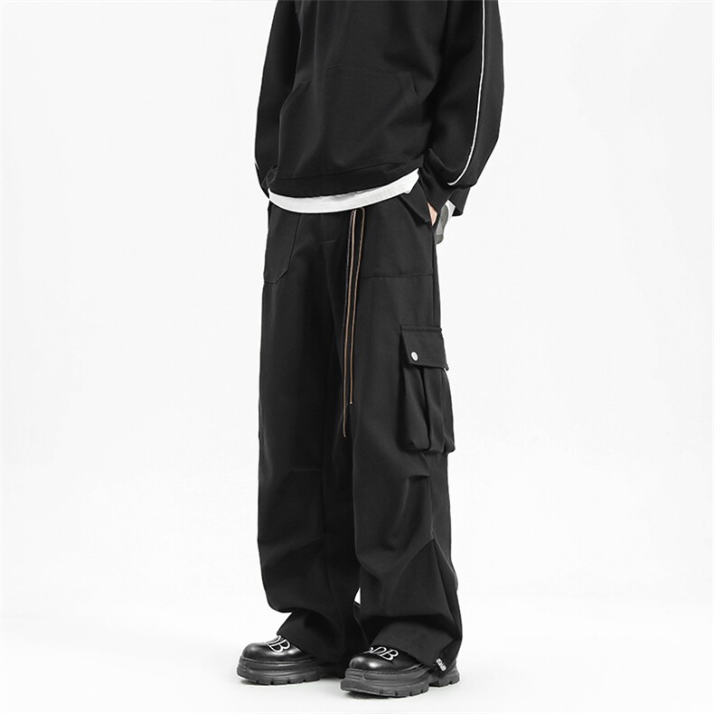 K828-特P55加绒特P65水洗棉布男休闲口袋工装裤宽松直筒拖地裤，男装工装外套，电商B327