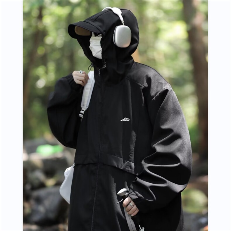 冲锋衣夹克男韩版潮流连帽户外痞帅2023秋冬新款ins外套W5011-P60,男装夹克,星座412-3