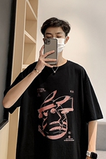 港风男夏大码M-3XL宽松短袖t恤XZ213-19D24-P25(控39），男装T恤，星座213