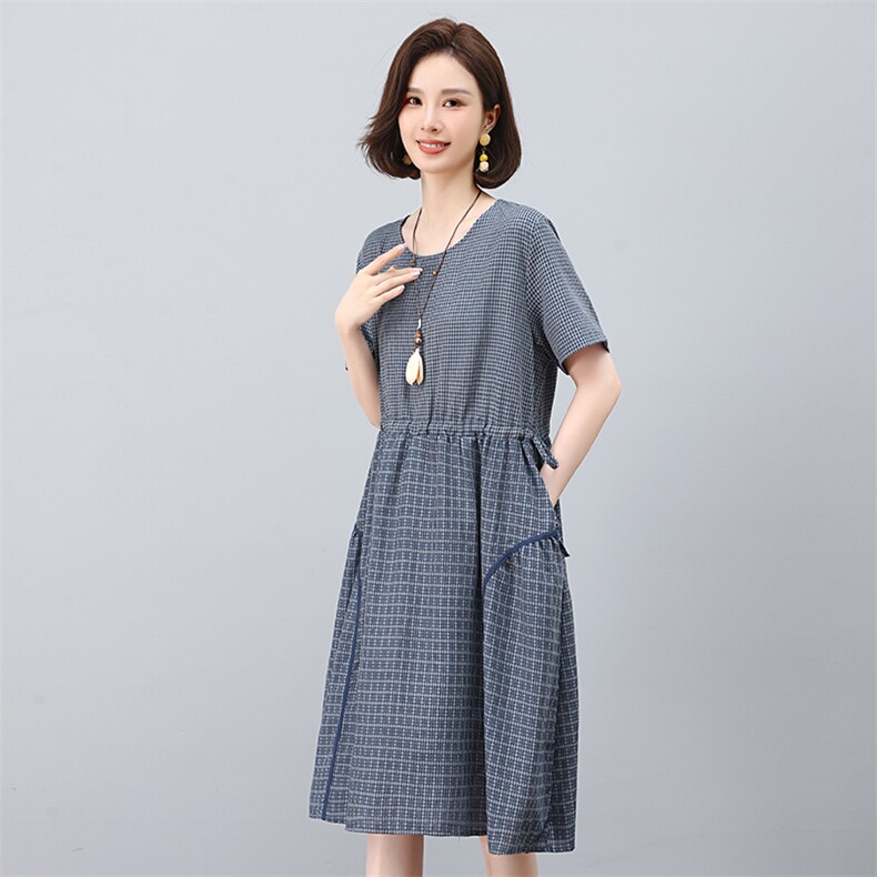 叶笙衣2539包边小格子连衣裙,女装连衣裙,叶笙衣