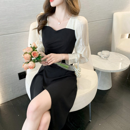 2021秋季气质女神范连衣裙女新款修身包臀显瘦温柔风女装裙子,女装连衣裙,潮品会