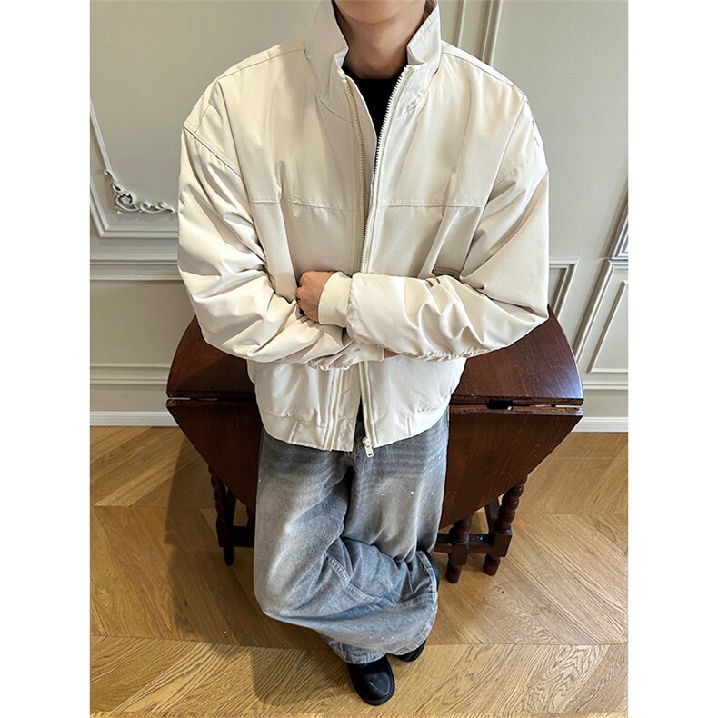 男生宽肩棉衣纯色百搭加厚保暖外套加棉夹克立领棉服MF3665-特P62图片