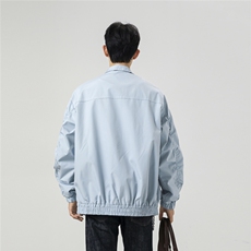 美式罗纹拼接袖子褶皱大码M-5XL教练夹克男JK78056P69控105，男装夹克，星座227-7