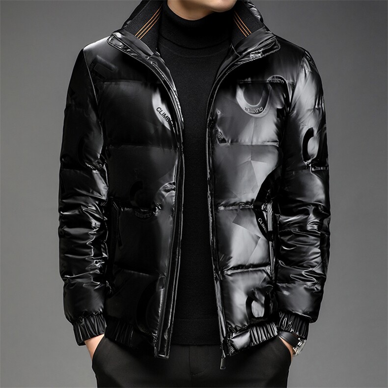 21冬装新款中年男士亮面羽绒服男短款保暖羽绒服外套DS2261-P260,男装羽绒服,电商B212（原钱塘6029）