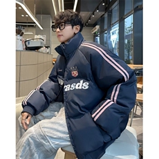 美式复古撞色棉服2024新款加厚保暖棉袄冬季休闲棉衣外套潮M9093，男装棉衣，星座506