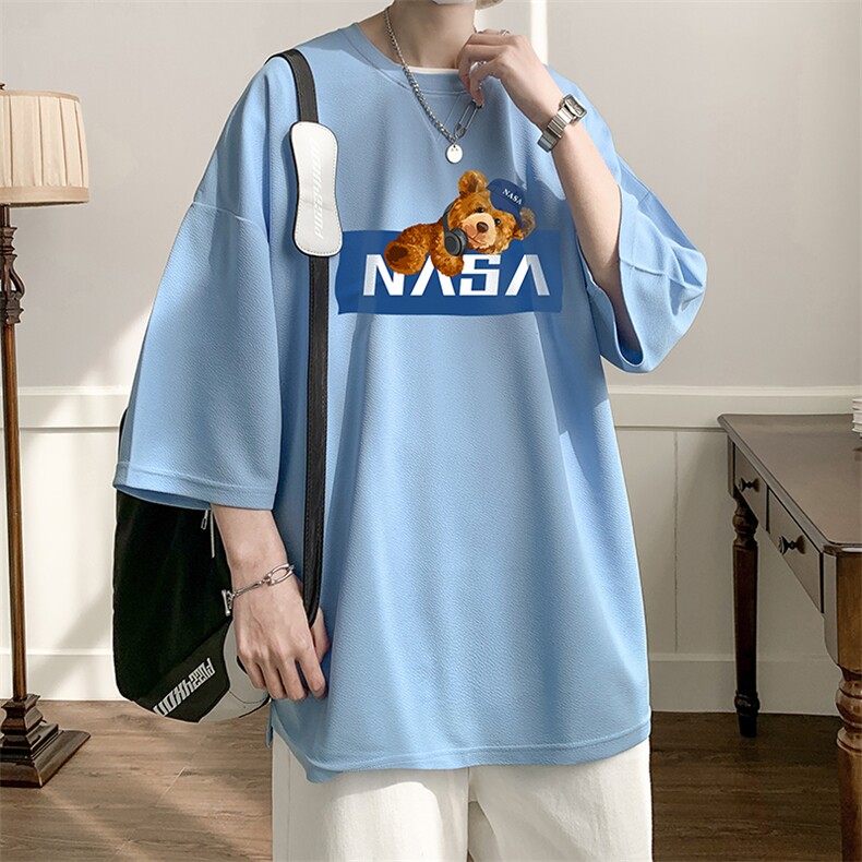 NASA春夏季七分袖t恤男大码五分袖男短袖中袖Q11247-P30,男装T恤,电商A040