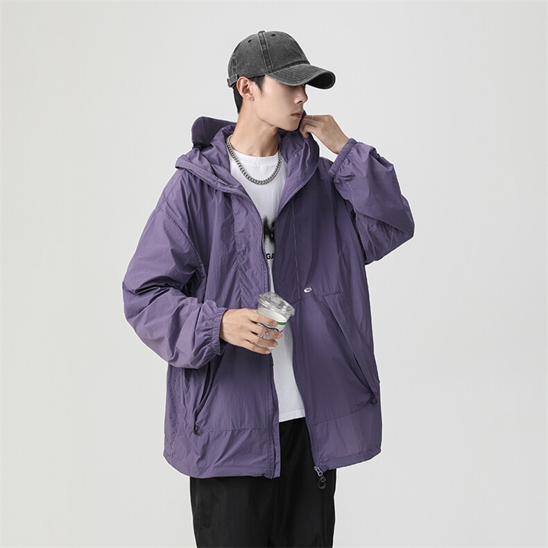 港风大码复古山系户外薄款男女连帽防晒服XZ213-JKFS001-P55控78,男装防晒衣,星座213