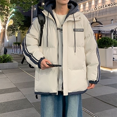 棉服男冬季新款港风宽松假两件连帽棉衣MF8587-特P78，男装棉衣，星座214-3