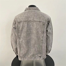 秋季新款美式复古夹克灰色牛仔外套SW017P58，男装夹克，星座1116-2