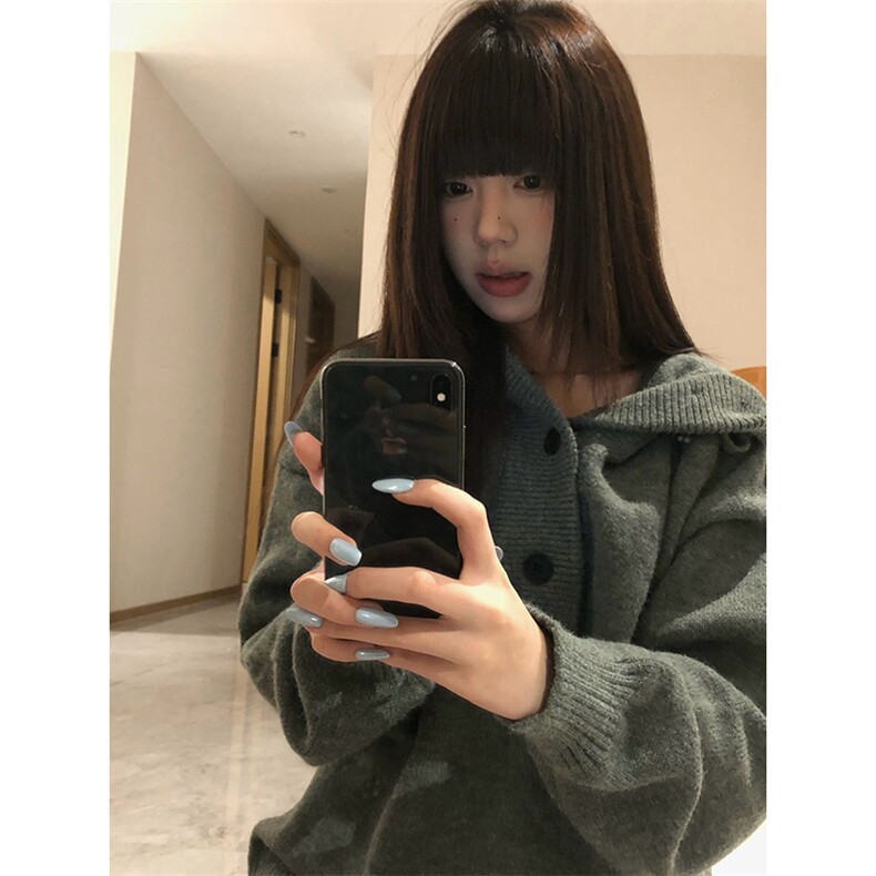 重磅秋冬装北极绒开衫毛衣美式复古休闲慵懒风针织衫加厚连帽外套,男装针织衫/毛衣,电商A486-1