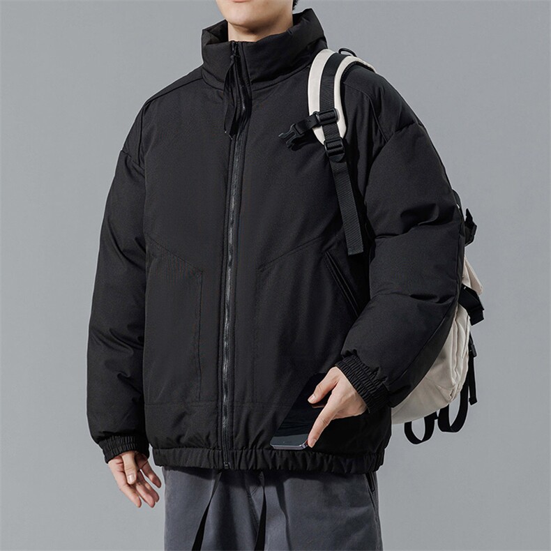 现货冬季美式休闲加厚雪山外套夹克立领纯色三防户外工装棉服,男装夹克,电商A486