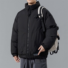 现货冬季美式休闲加厚雪山外套夹克立领纯色三防户外工装棉服，男装夹克，电商A486